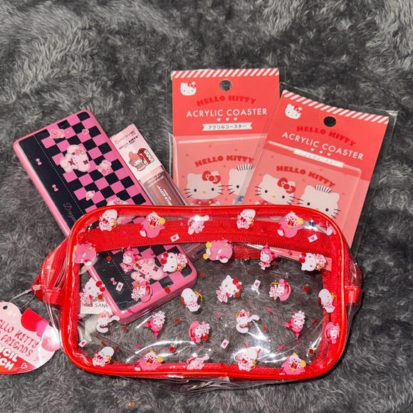 Hello Kitty Accessories - Hello Kitty Clear Red Bag with Accessories